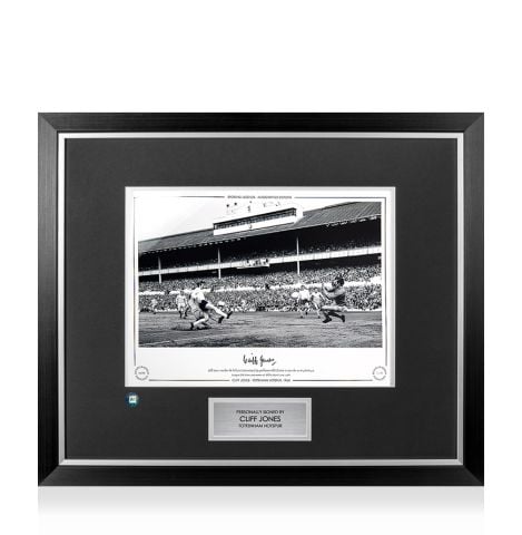 Premium Framed Cliff Jones Signed Tottenham Hotspur Photo - 1968