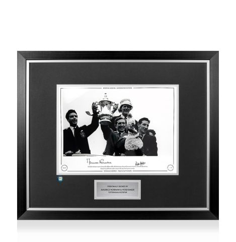 Premium Framed Maurice Norman & Peter Baker Signed Tottenham Hotspur Photo - 1962 FA Cup Winners