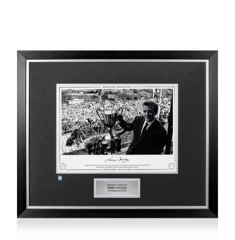 Premium Framed Terry Dyson Signed Tottenham Hotspur Photo - 1963 European Cup Winners Cup