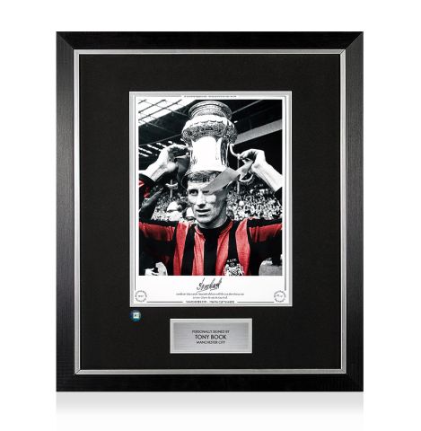 Premium Framed Tony Book Signed Manchester City Photo - 1969 FA Cup Winners