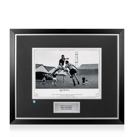 Premium Framed Bill Foulkes Signed Manchester United Photo - 1959