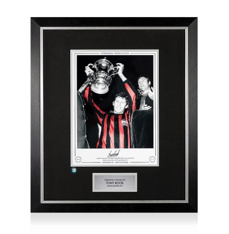 Premium Framed Tony Book Signed Manchester City Photo - 1969 FA Cup Winners