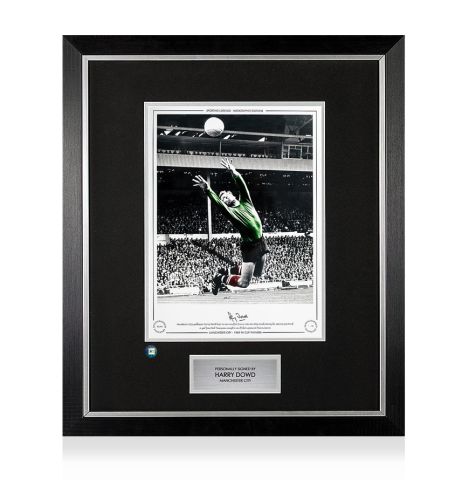 Premium Framed Harry Dowd Signed Manchester City Photo - 1968 FA Cup Winners