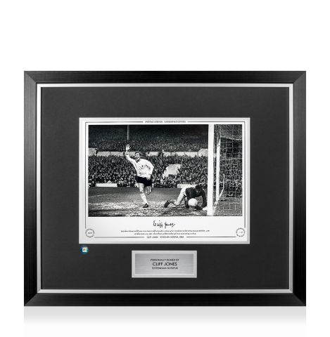 Premium Framed Cliff Jones Signed Tottenham Hotspur Photo - 1968