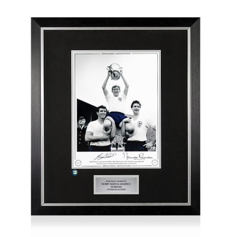 Premium Framed Bobby Smith & Maurice Norman Signed Tottenham Hotspur Photo - 1962 FA Cup