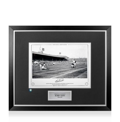 Premium Framed Bobby Smith Signed England Photo - vs Scotland 1961