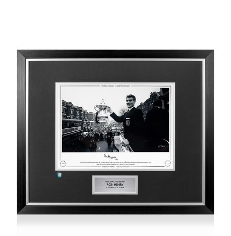 Premium Framed Ron Henry Signed Tottenham Hotspur Photo - 1962 FA Cup Winners
