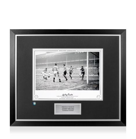 Premium Framed Johnny Brooks Signed Tottenham Hotspur Photo - 1955 