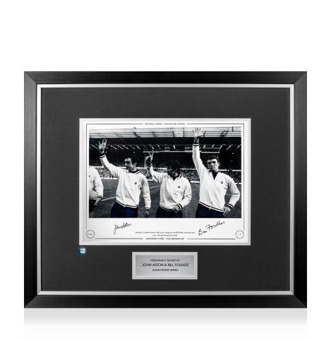 Premium Framed John Aston & Bill Foulkes Signed Manchester United Photo - 1968 European Cup 