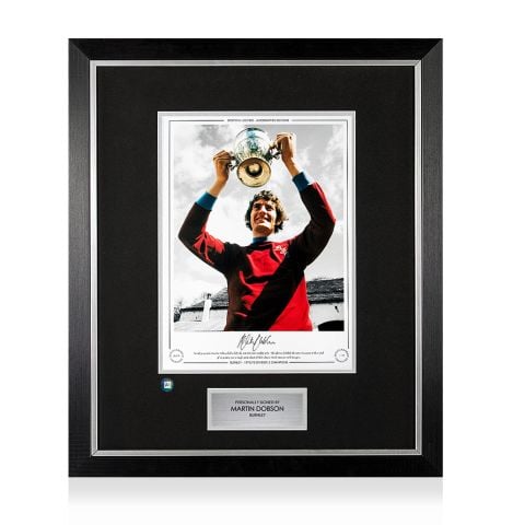 Premium Framed Martin Dobson Signed Burnley Photo