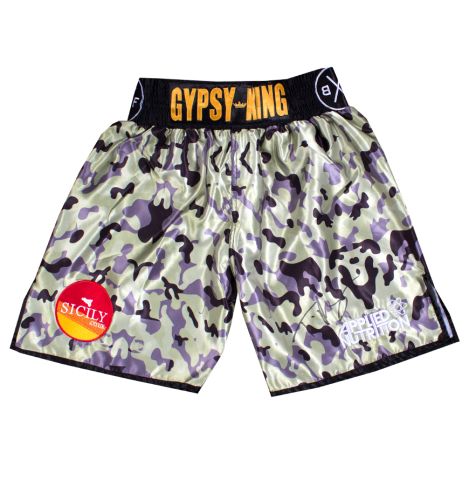 Tyson Fury Signed Boxing Shorts - Gypsy King, Camo