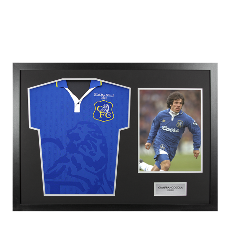 Unsigned Gianfranco Zola Chelsea Shirt - Tribute Frame