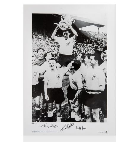 WAREHOUSE SECONDS Terry Dyson, Bobby Smith and Cliff Jones Signed 1961 FA Cup Winners Print - Grade D