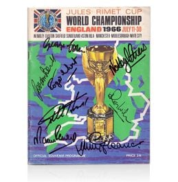 1966 World Cup Souvenir Programme Hand Signed By 8 England Legends