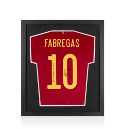 Framed Cesc Fabregas Signed Spain Shirt - 2020-21, 