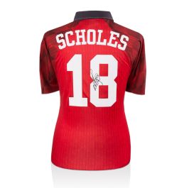 Paul Scholes Hand Signed 1998 Manchester United Shirt - Number 18