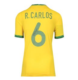 Roberto Carlos Signed Brazil Shirt - 2020-2021, Number 6 - Genuine