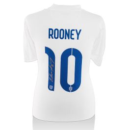Wayne Rooney Signed England Shirt Number 10 - Gold Signature