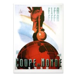 Official World Cup Poster - France 1938 - Genuine Signed Sports