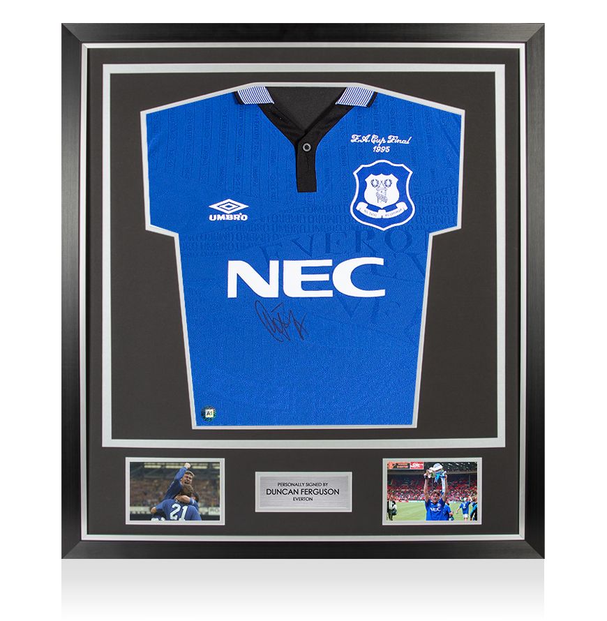 Framed Duncan Ferguson Signed Everton Shirt 1995 FA Cup Winners framed-duncan-ferguson-signed-everton-shirt-1995-fa-cup-winners