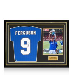 Maillot Everton Signé Et Encadré Duncan Ferguson - Original - Football Collection
