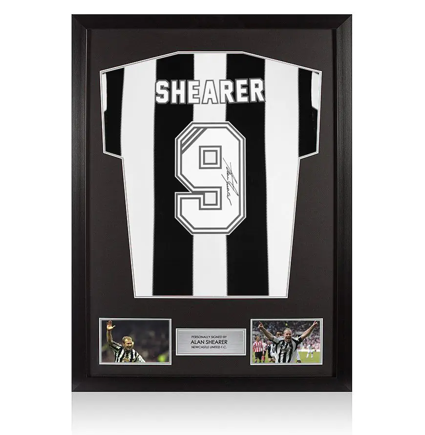 Framed Alan Shearer Signed Newcastle Shirt - Number 9 - Genuine