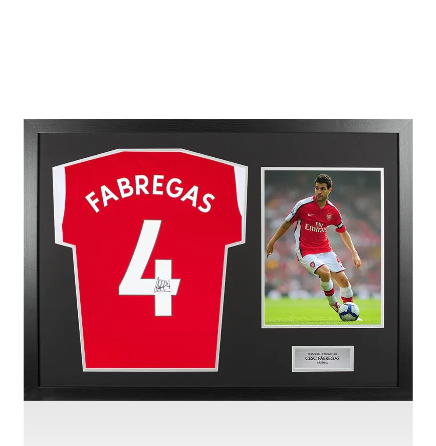Framed Cesc Fabregas Signed Arsenal Shirt - 2021-22, Number 4