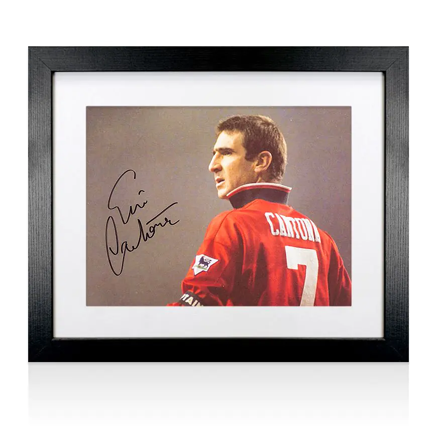 Framed Eric Cantona Signed Manchester United Photo - The King