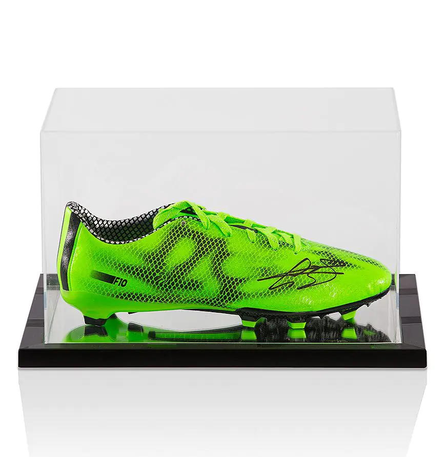Gareth Bale Hand Signed Football Boot Adidas F10 Green With Acrylic Display  Case