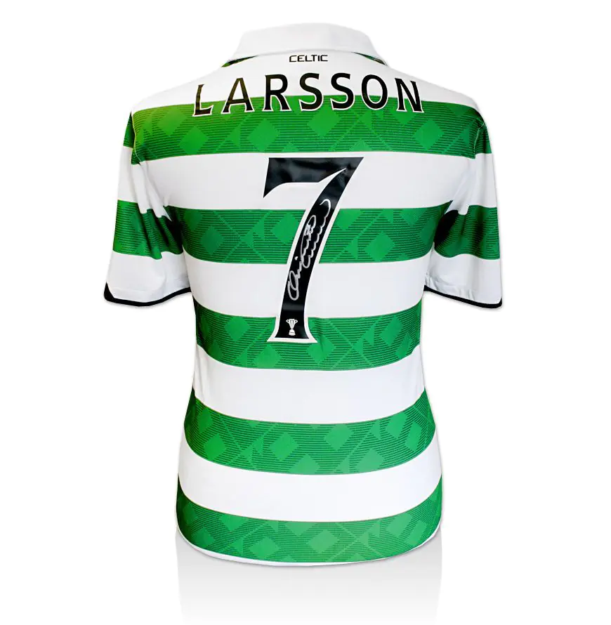 Henrik Larsson Signed Celtic Shirt - Magic Number 7 - Genuine