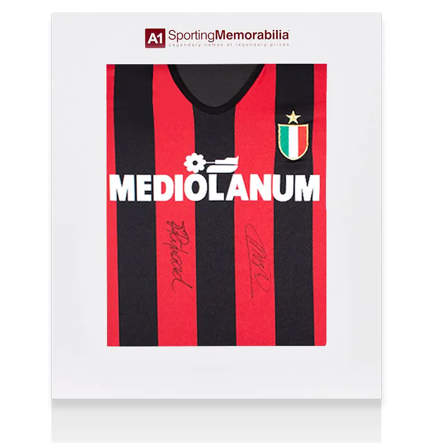 Marco Van Basten & Frank Rijkaard Signed AC Milan Shirt - Retro