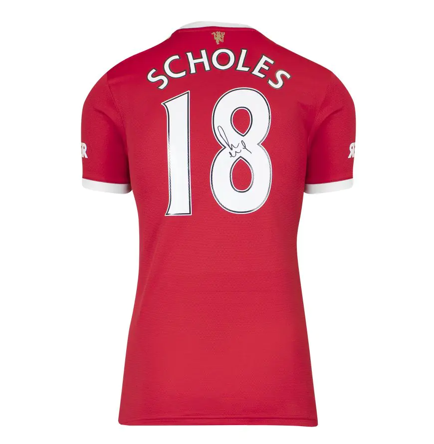 Paul Scholes Signed Manchester United Shirt - 2021-22, Home