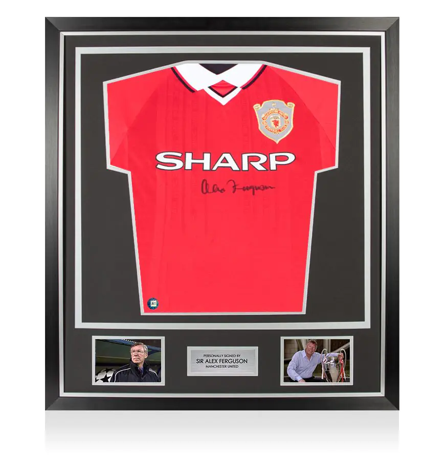 Framed Sir Alex Ferguson Signed Manchester United Shirt - 1999