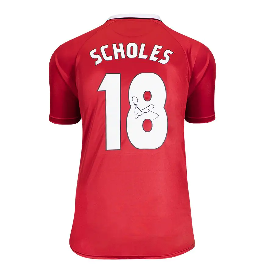 Paul Scholes Signed Manchester United Shirt - 1999, Home, UCL