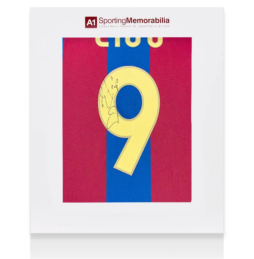 Samuel Eto'o Signed Barcelona Shirt, Number 9 - Gift Box - Genuine