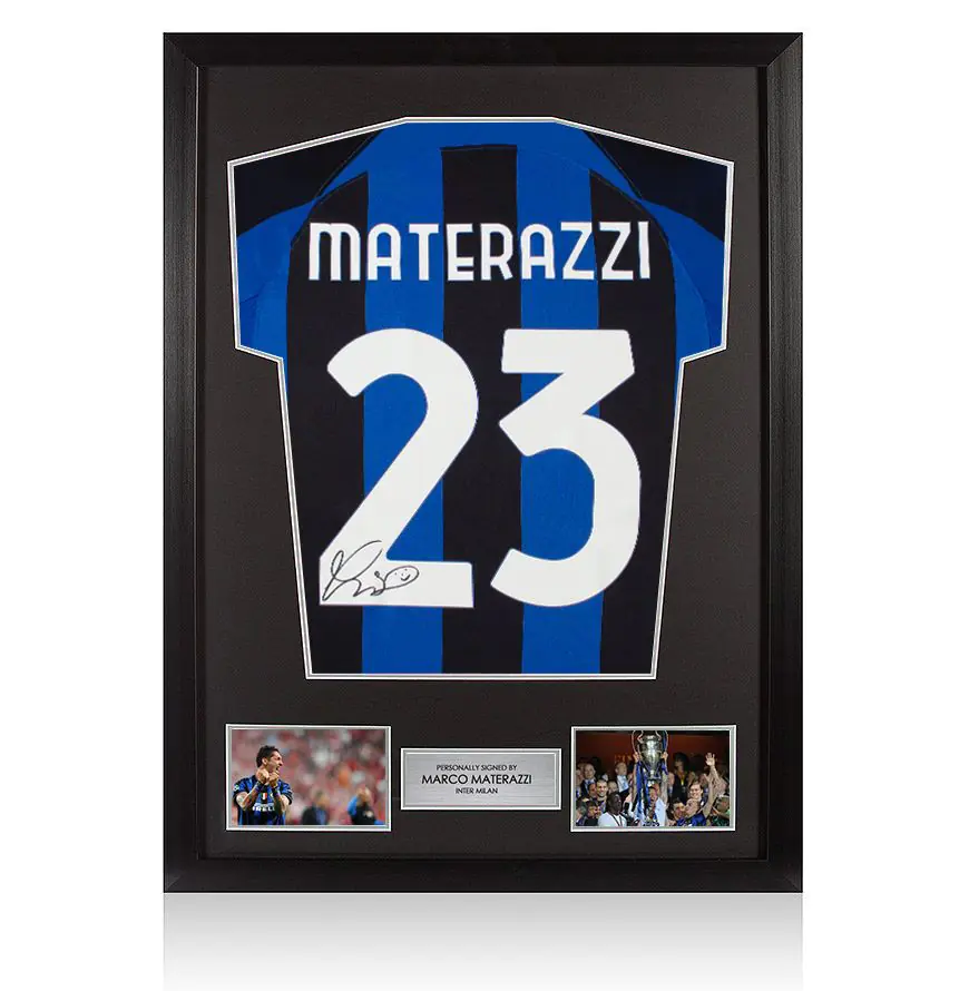 直筆サイン入り】Marco Materazzi インテル時代 写真 Marco Materazzi