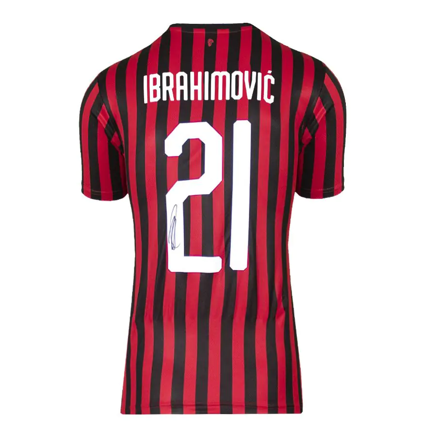 Zlatan Ibrahimovic Signed AC Milan Shirt: Home, 2019-20 - Genuine