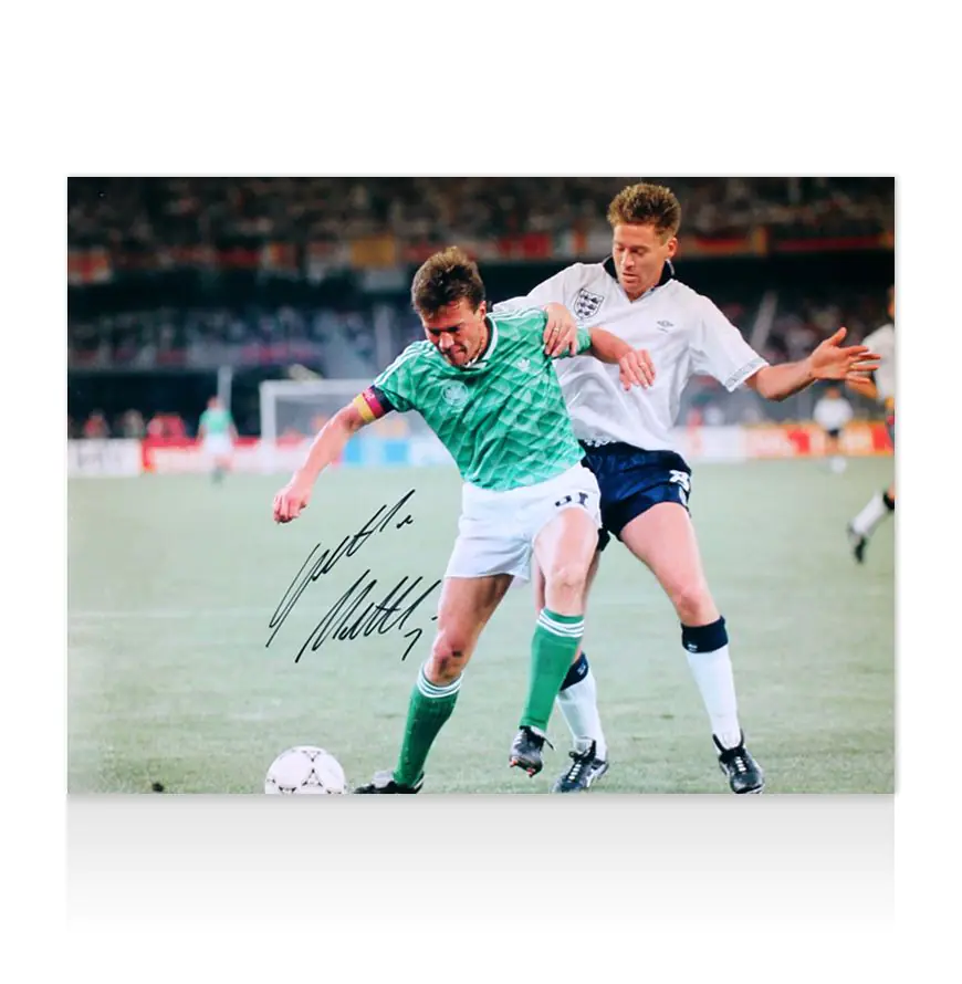Lothar Matthaus Signed Germany Photo: 1990 World Cup Semi-Final