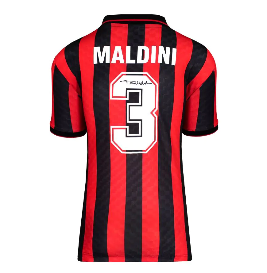 Paolo Maldini Signed AC Milan Shirt: Home, 1996-97 - Genuine