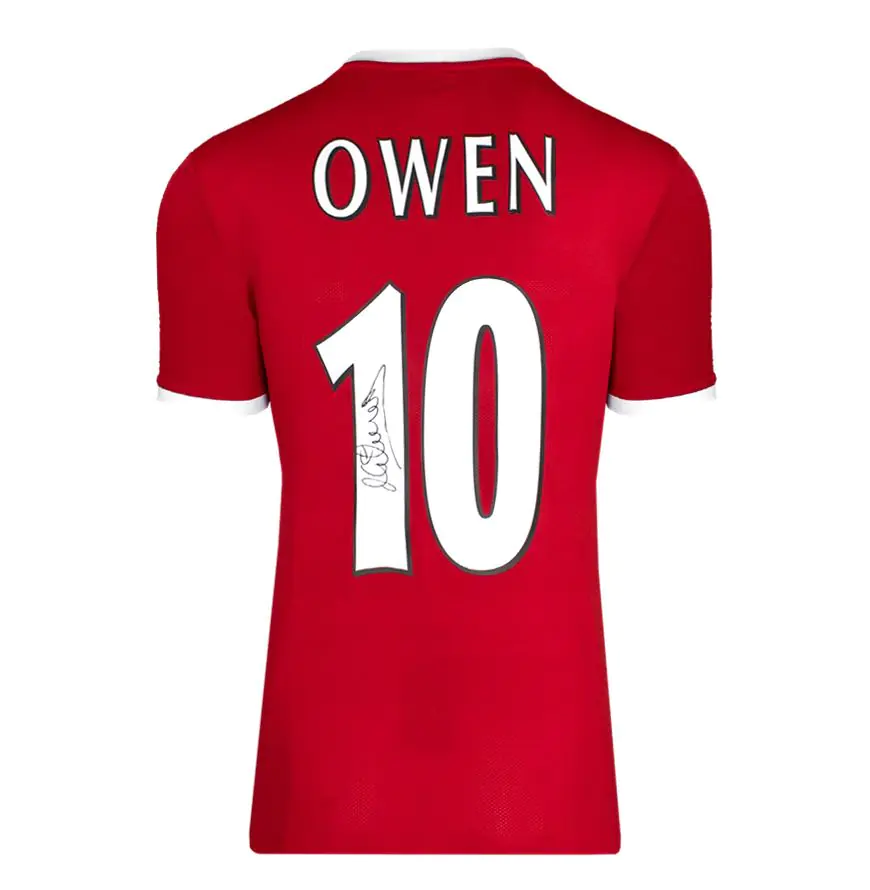 激レアMICHEL OWEN オーウェン LIVERPOOLリバプール Tシャツ Michael Owen Signed Liverpool Shirt: Home, 1998-99 - Genuine