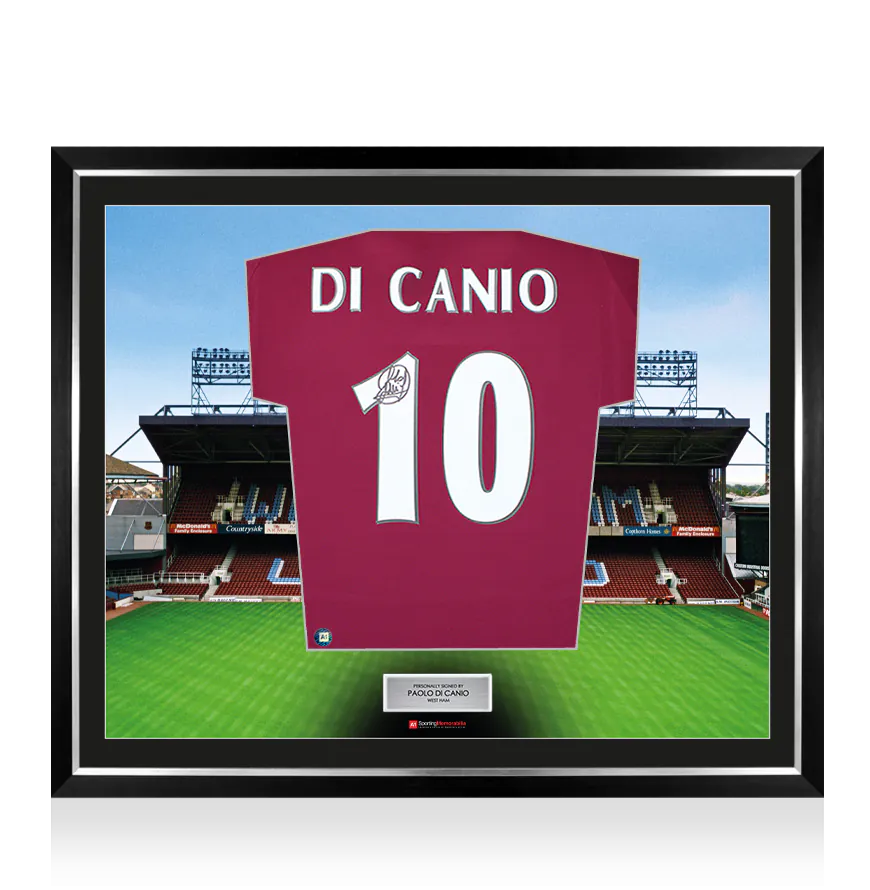 Framed Paolo Di Canio Signed West Ham United Shirt: Home, 2000-01