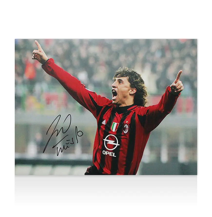 Hernan Crespo Signed AC Milan Photo: Celebration - Genuine Signed