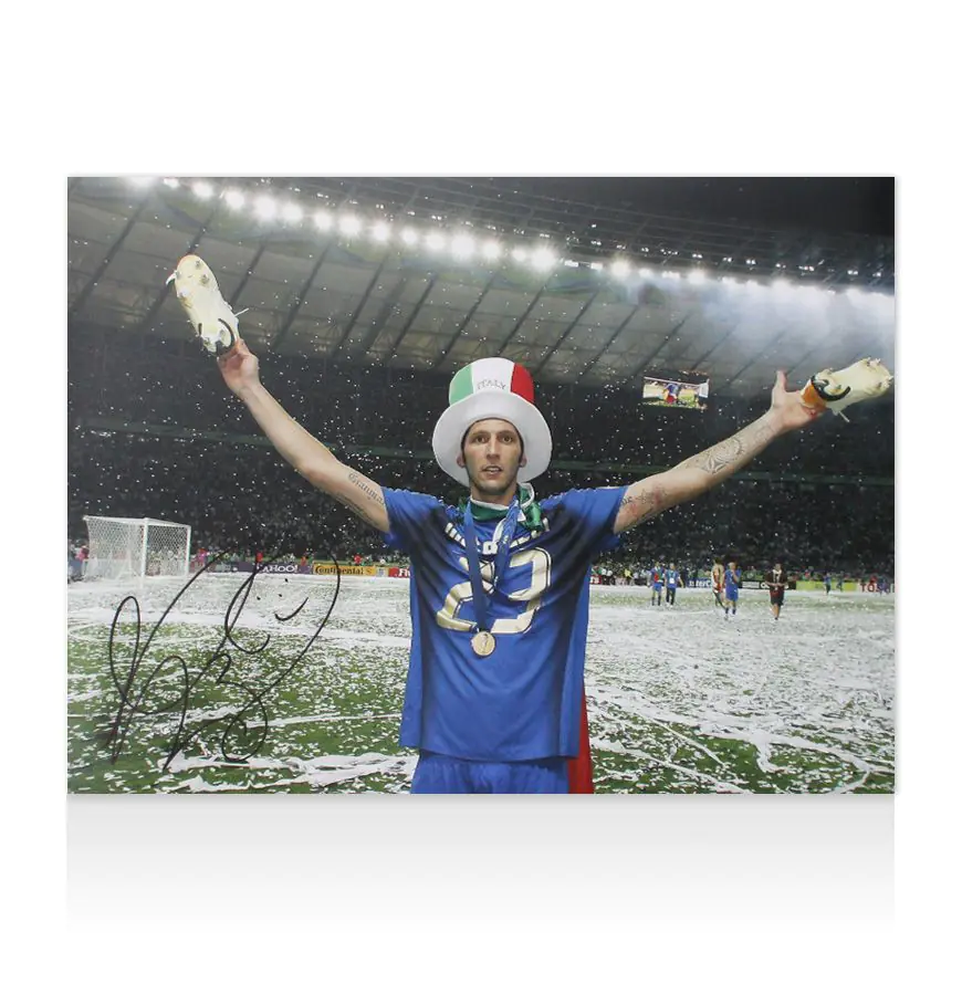 Marco Materazzi Signed Italy Photo: 2006 FIFA World Cup Winner