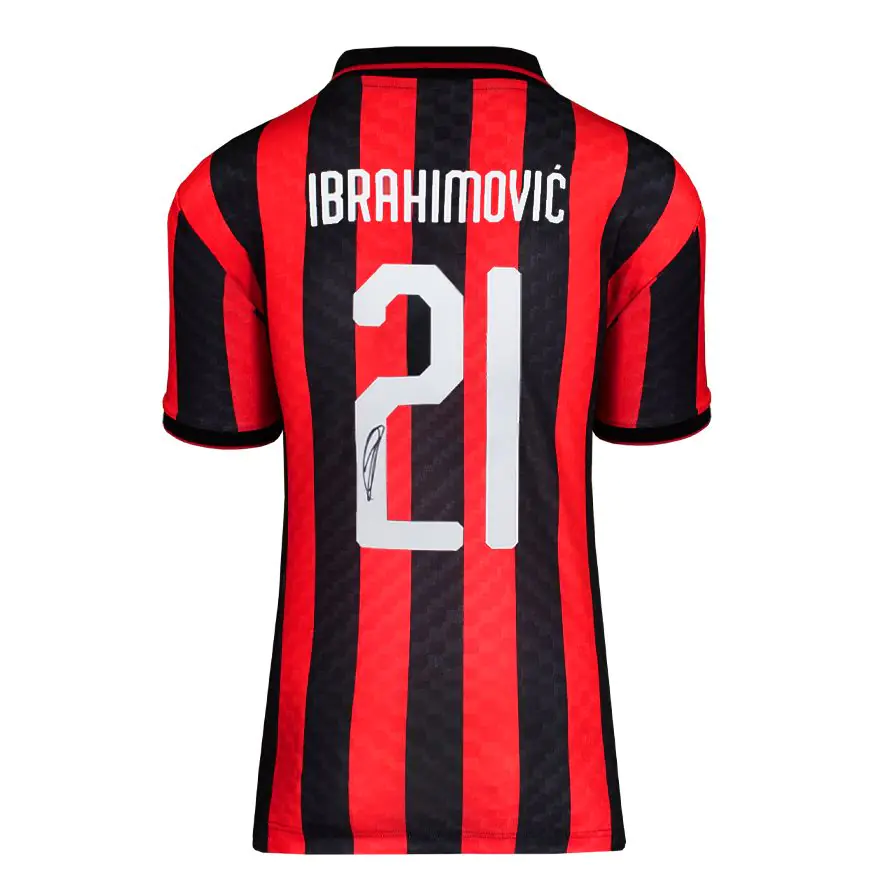 Zlatan Ibrahimovic Signed AC Milan Shirt: Home, 1996-97 - Genuine