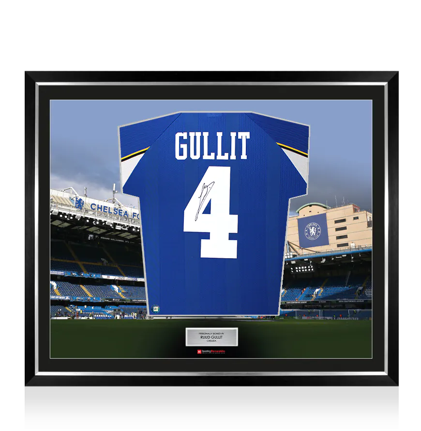 Framed Ruud Gullit Signed Chelsea Shirt: 1998-99 - The Stadium