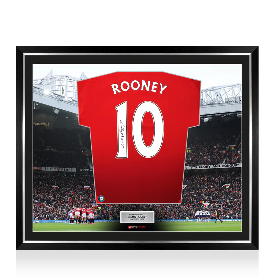 Framed Wayne Rooney Signed Manchester United Shirt: Home, 2024-25