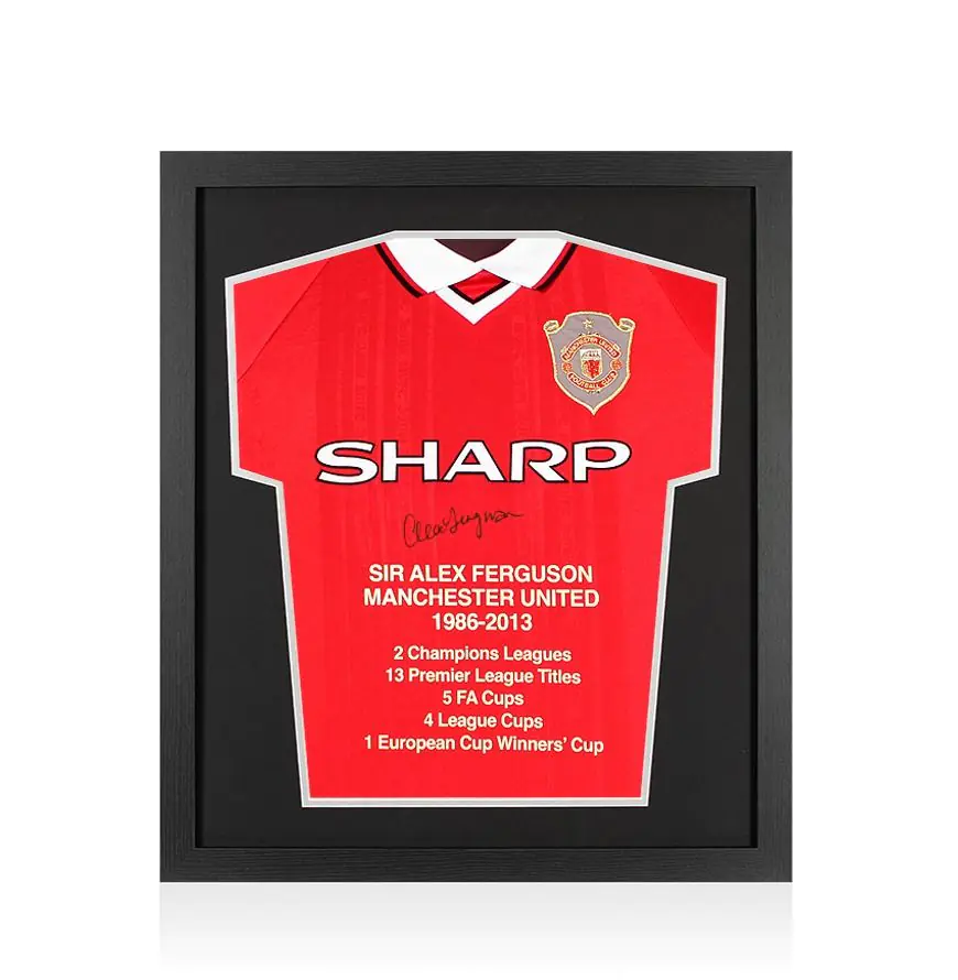 Framed Alex Ferguson Signed Manchester United Shirt: Home, 1999-00