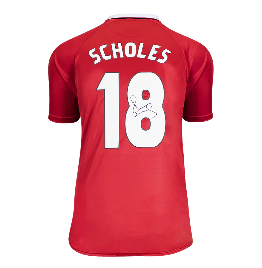 Paul Scholes Signed Manchester United Shirt: Home, 1999-00