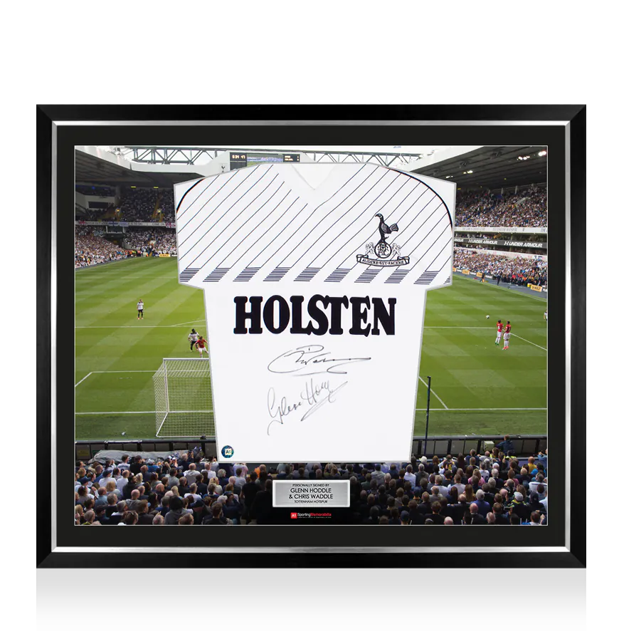 Framed Glenn Hoddle & Chris Waddle Signed Tottenham Hotspur Shirt: Home, 1986-87