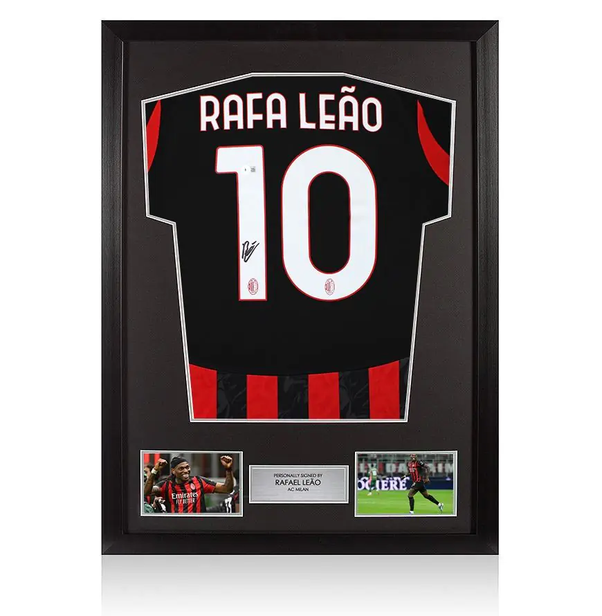Framed Rafael Leao Signed AC Milan Shirt: 2025-26 - Panoramic